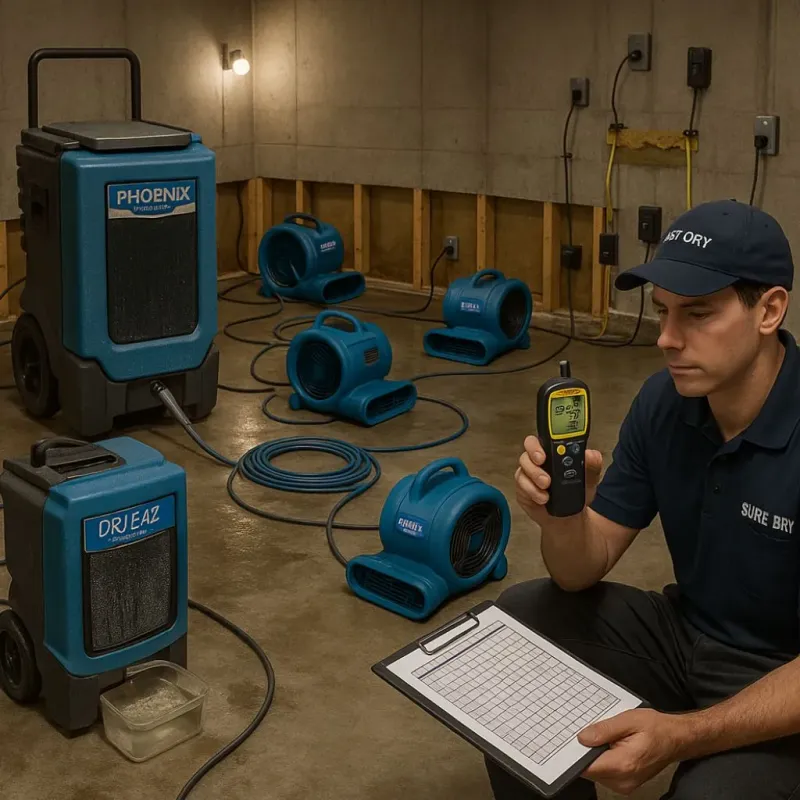 Structural Drying and Dehumidification process in Maple Heights-Lake Desire, WA